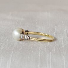 画像2: ゴールド・シルバー・パール ダイヤモンドリング (2)