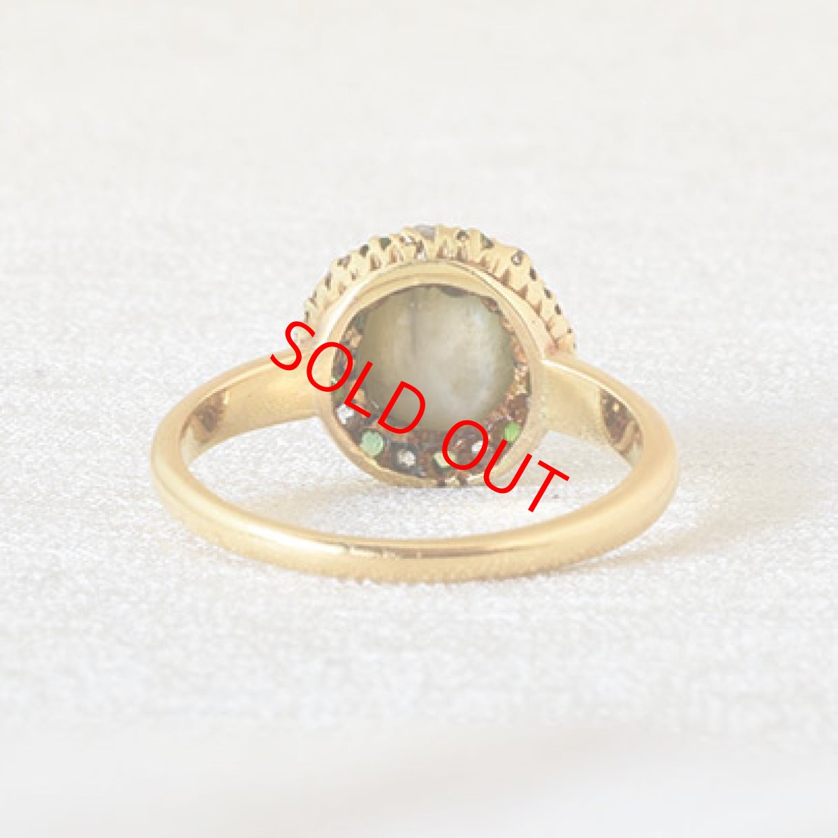 画像4: 18ct.クリソベリルキャッツアイ・デマンドイトガーネット・ダイヤモンドリング (4)