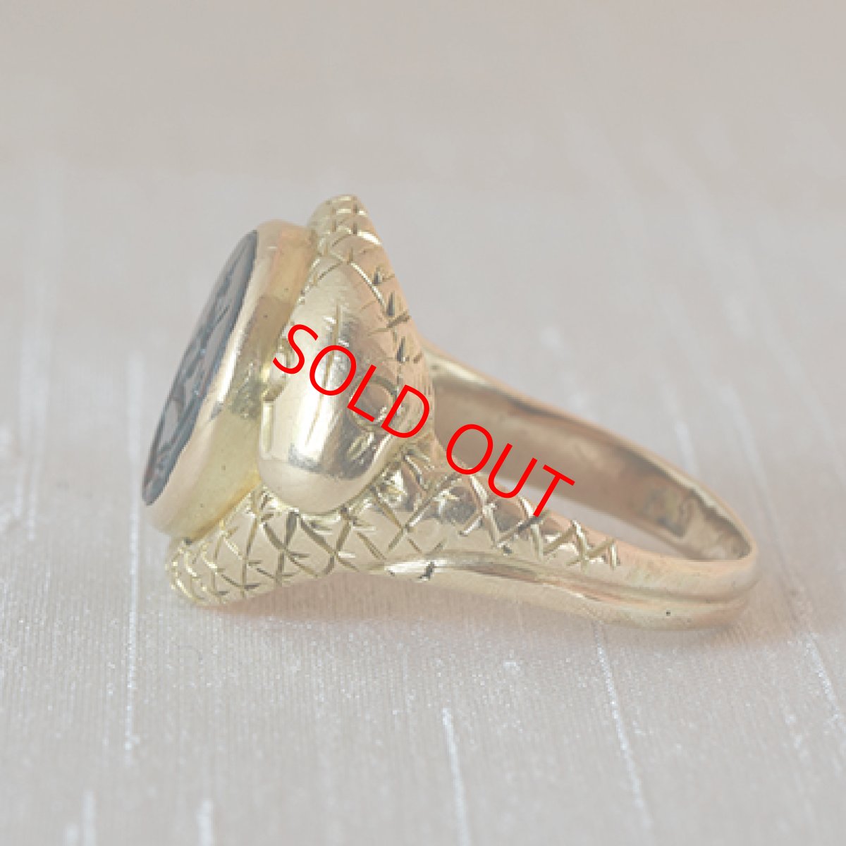 画像3: 15ct.ゴールド・ブラッドストーンインタリオリング  ( RESEVED) (3)