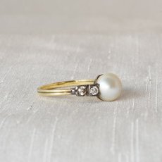 画像4: ゴールド・シルバー・パール ダイヤモンドリング (4)