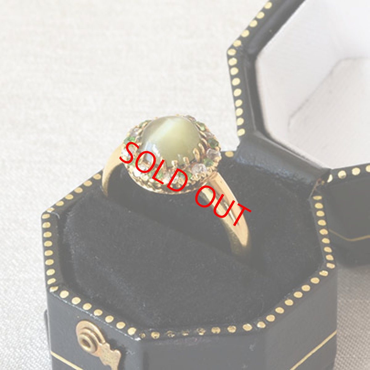 画像5: 18ct.クリソベリルキャッツアイ・デマンドイトガーネット・ダイヤモンドリング (5)