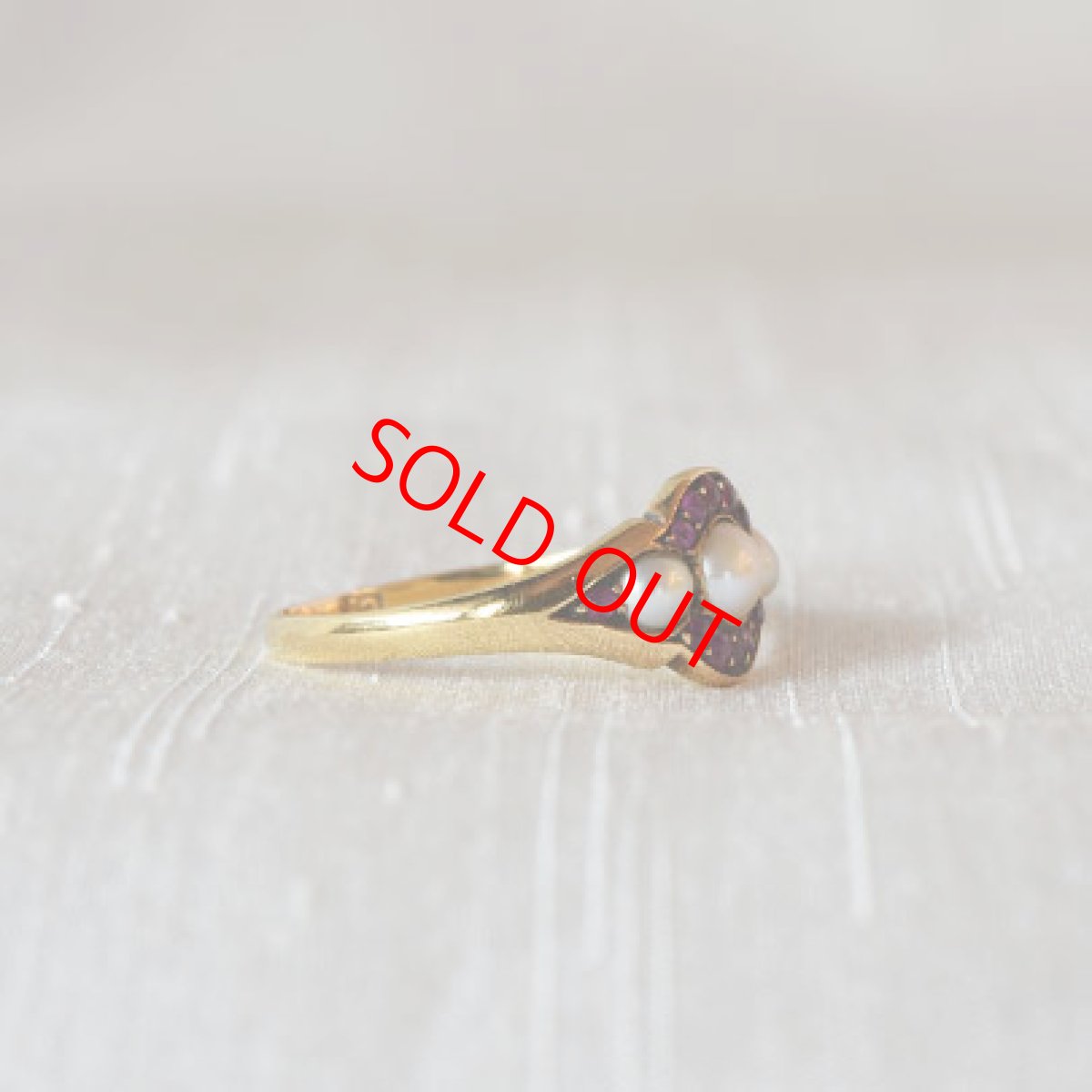 画像2: Sold 18ct・パール・ルビーリング (2)