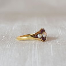 画像2: 18ct・パール・ルビーリング (2)