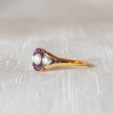 画像4: 18ct・パール・ルビーリング (4)