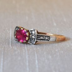 画像2: Sold 18ct.ゴールド・シルバー・ルビー・ダイヤモンドリング (2)