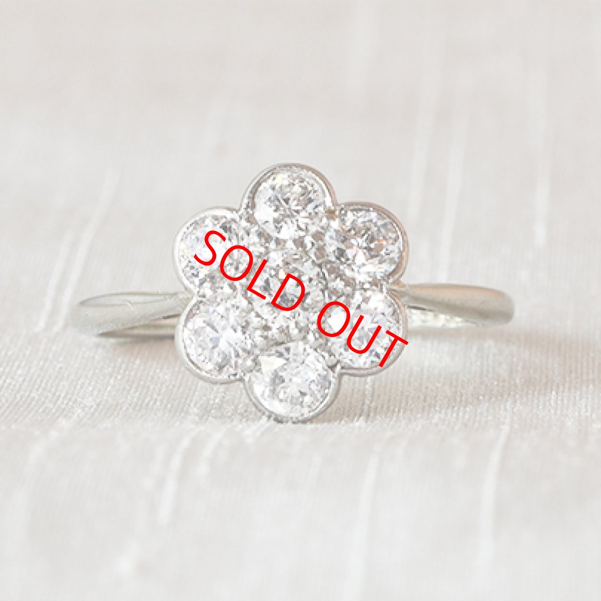 画像1: Sold 18ctゴールド・プラチナ・ダイヤモンドリング (1)