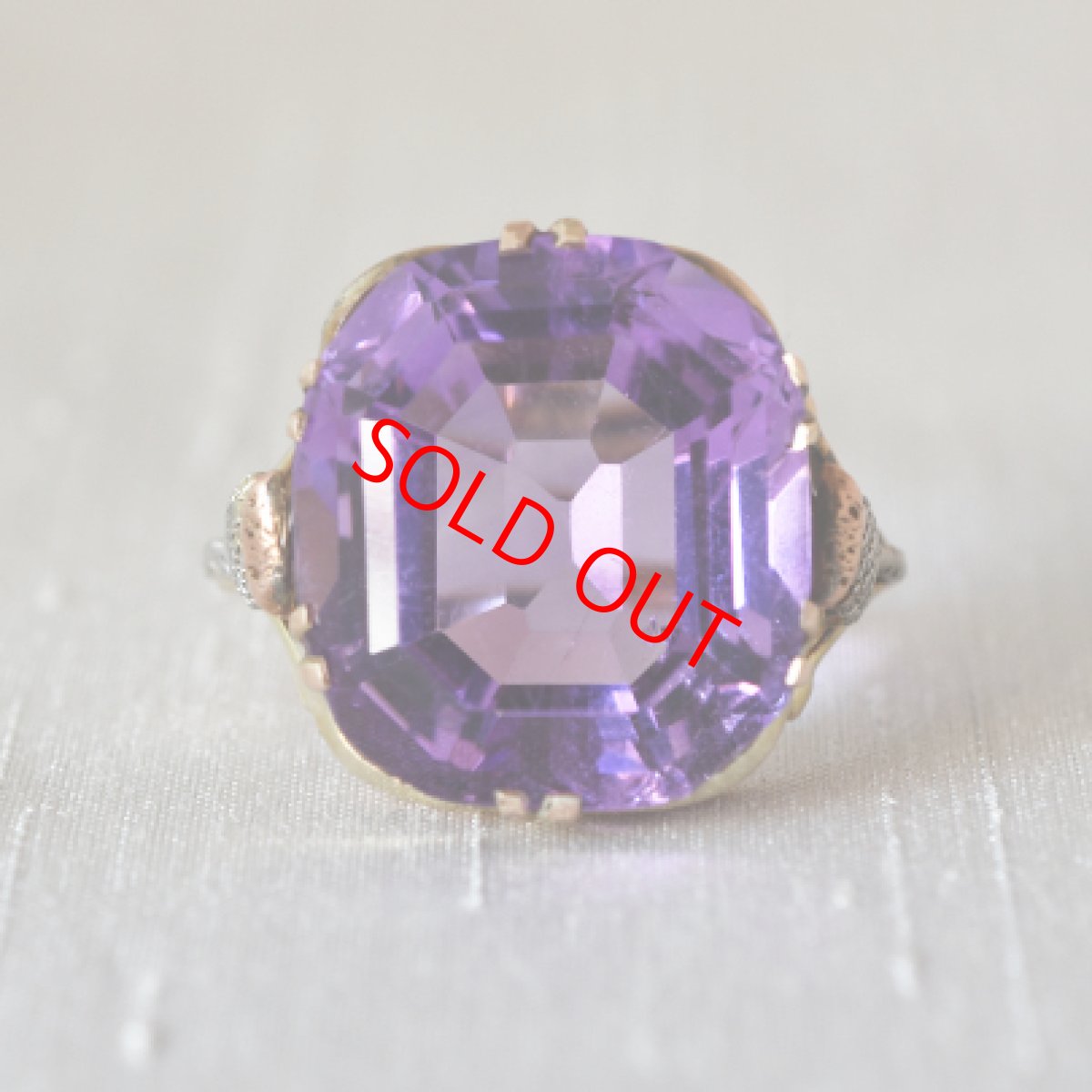 画像1: ゴールド・アメシストリング (1)