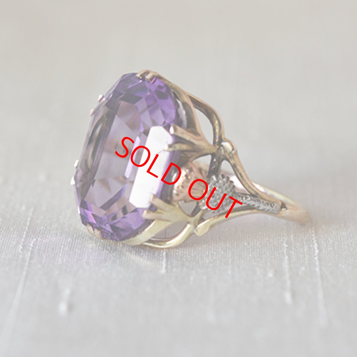 画像2: ゴールド・アメシストリング (2)