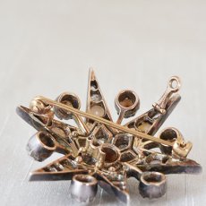 画像4: ゴールド・シルバー・パール・ダイヤモンドブローチ (4)