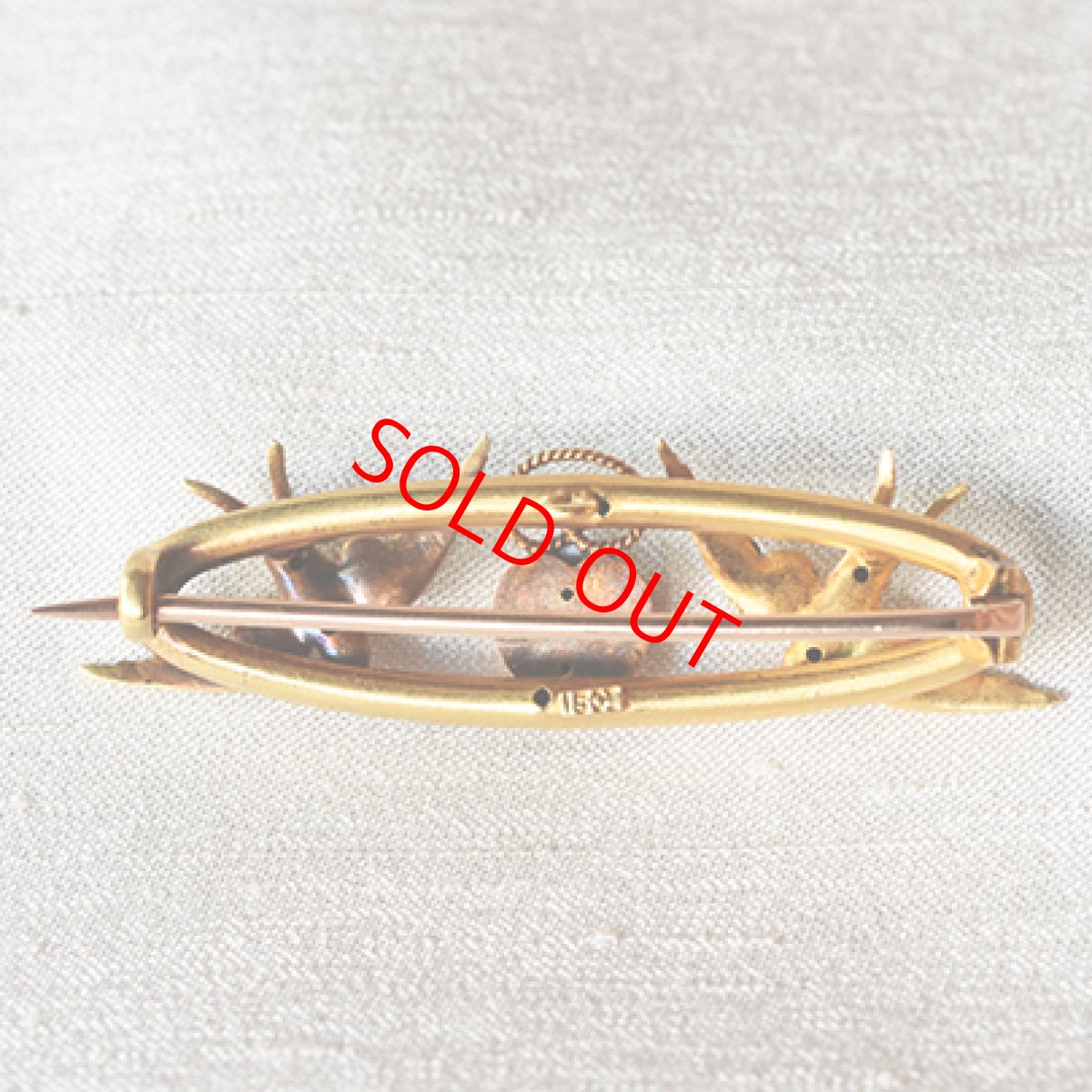 画像2: 15ct.ターコイズ ブローチ (2)