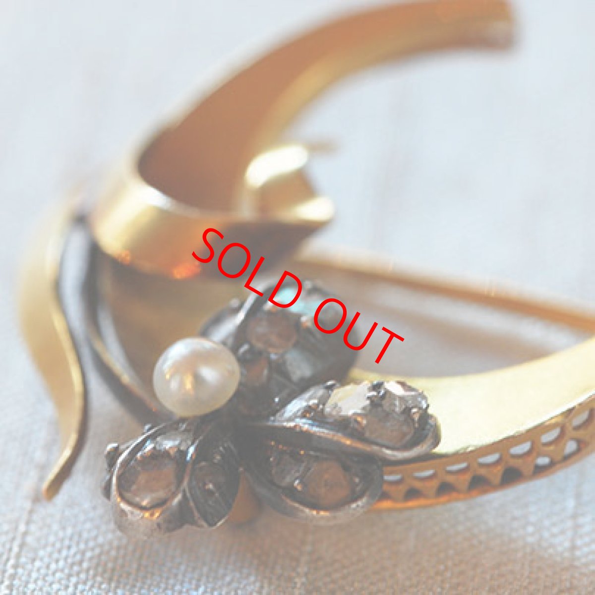 画像5: 18ct..Svダイヤモンド・パールブローチ (5)