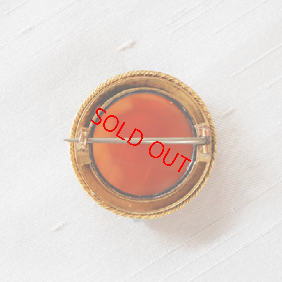 画像2: ゴールド・ストーンカメオブローチ (2)