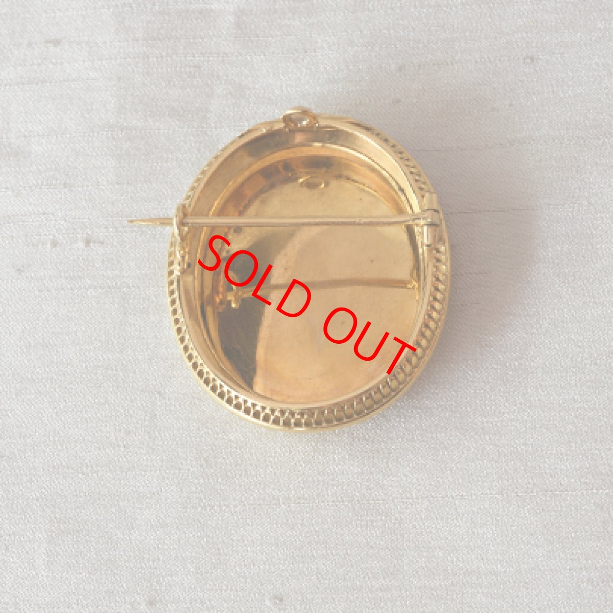 画像2: 14ct・パール・ポーセレン ブローチ (2)