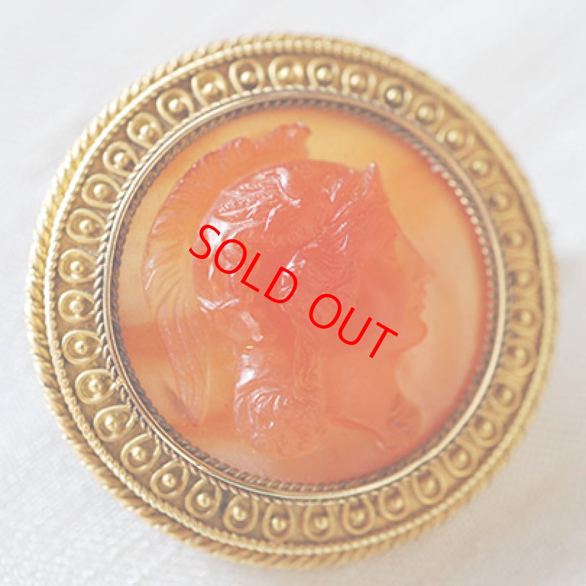 画像4: ゴールド・ストーンカメオブローチ (4)