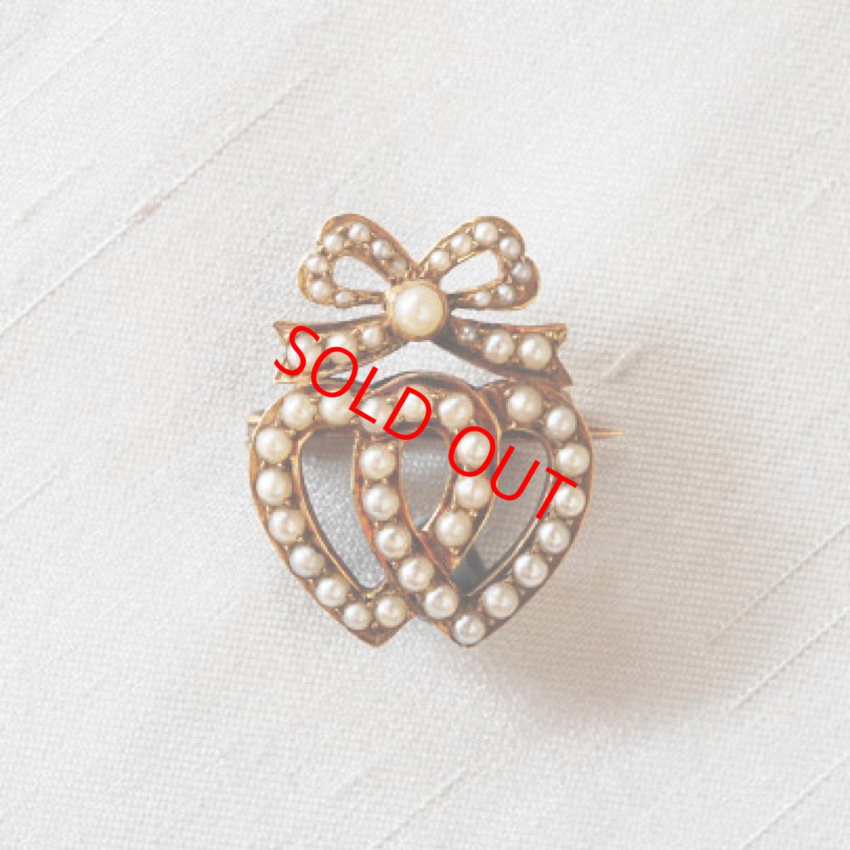 画像1: ゴールド・パールブローチ (1)