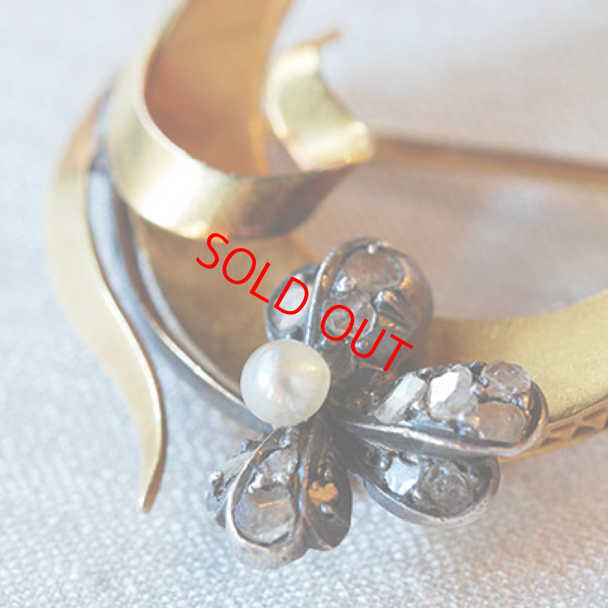 画像3: 18ct..Svダイヤモンド・パールブローチ (3)