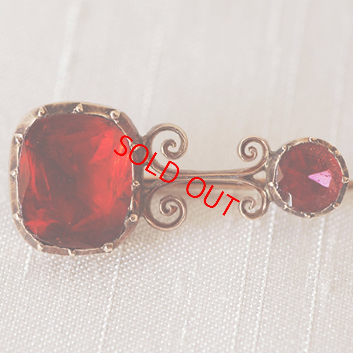 画像3: Sold ゴールド,ガーネット ブローチ (3)