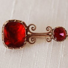 画像3: Sold ゴールド,ガーネット ブローチ (3)