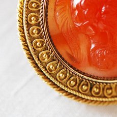 画像3: ゴールド・ストーンカメオブローチ (3)