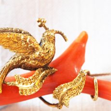 画像3: Sold ゴールド・コーラルブローチ (3)