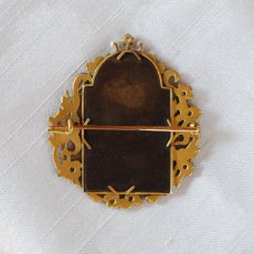 画像2: ゴールド・ダイヤモンド・パール・エナメルブローチ (2)