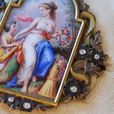 画像5: ゴールド・ダイヤモンド・パール・エナメルブローチ (5)