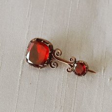 画像1: Sold ゴールド,ガーネット ブローチ (1)