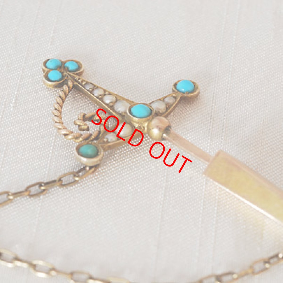 画像4: Sold 9ct・パール・ターコイズピン (4)