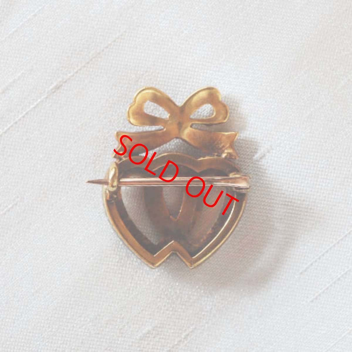 画像2: ゴールド・パールブローチ (2)