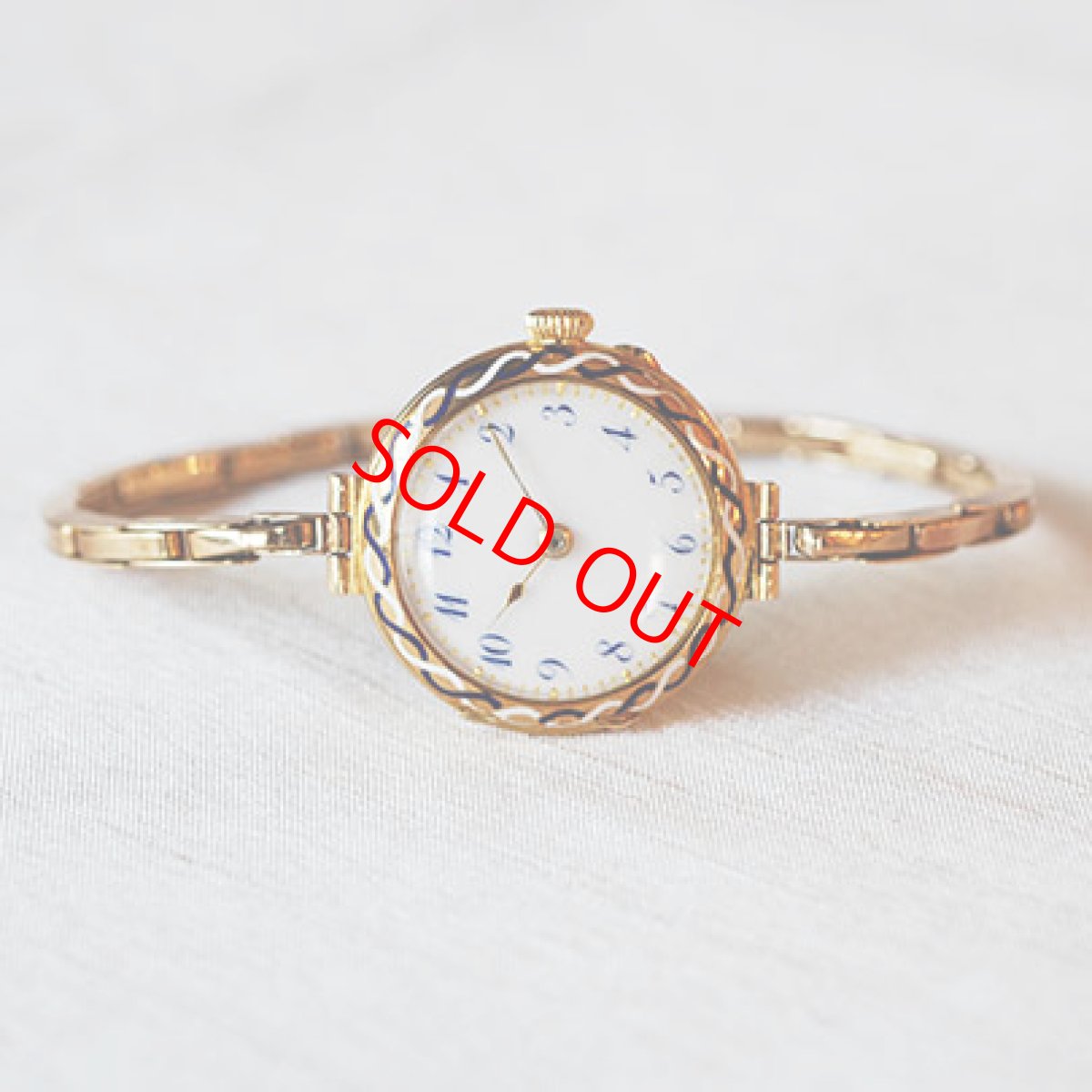 画像1: 18ct・エナメルリストウォッチ (1)