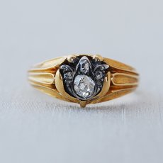 画像1: Gold・Sv・ダイヤモンドリング (1)