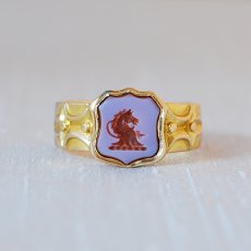 画像1: 18ct,コーネリアン インタリオリング (1)