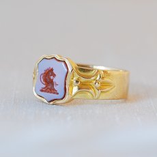 画像2: 18ct,コーネリアン インタリオリング (2)