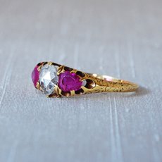 画像2: Gold,ルビー ダイヤモンドリング (2)