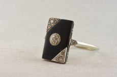 画像2: 18ct.・ダイヤモンド・オニキスリング (2)
