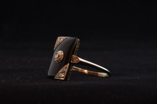画像8: 18ct.・ダイヤモンド・オニキスリング (8)
