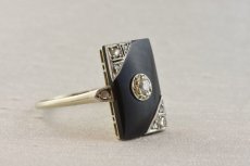 画像6: 18ct.・ダイヤモンド・オニキスリング (6)