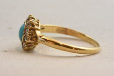 画像2: Sold 18ct,ターコイズ・ダイヤモンドリング (2)