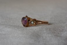 画像2: 9ct,ペーストガラス・パールリング (2)