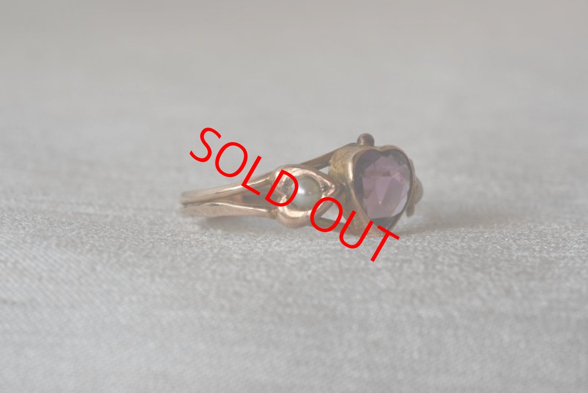 画像4: 9ct,ペーストガラス・パールリング (4)