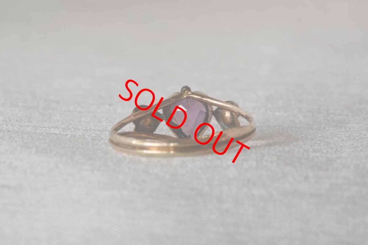 画像3: 9ct,ペーストガラス・パールリング (3)