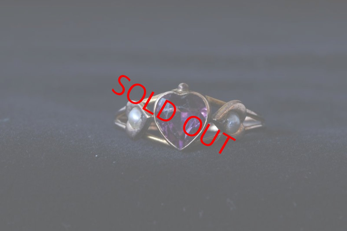 画像5: 9ct,ペーストガラス・パールリング (5)