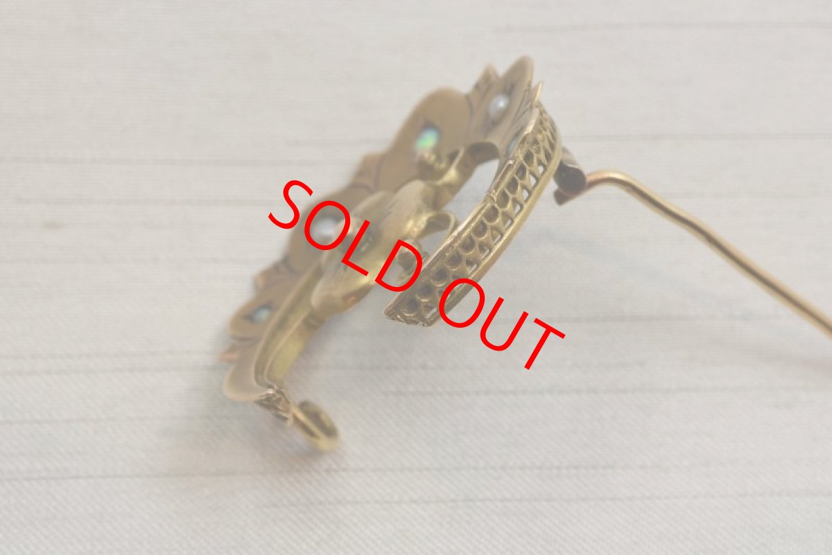 画像3: GOLD,オパール・パールブローチ (3)