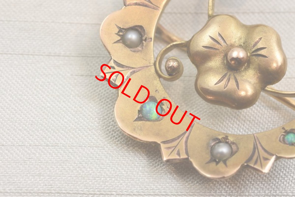 画像4: GOLD,オパール・パールブローチ (4)