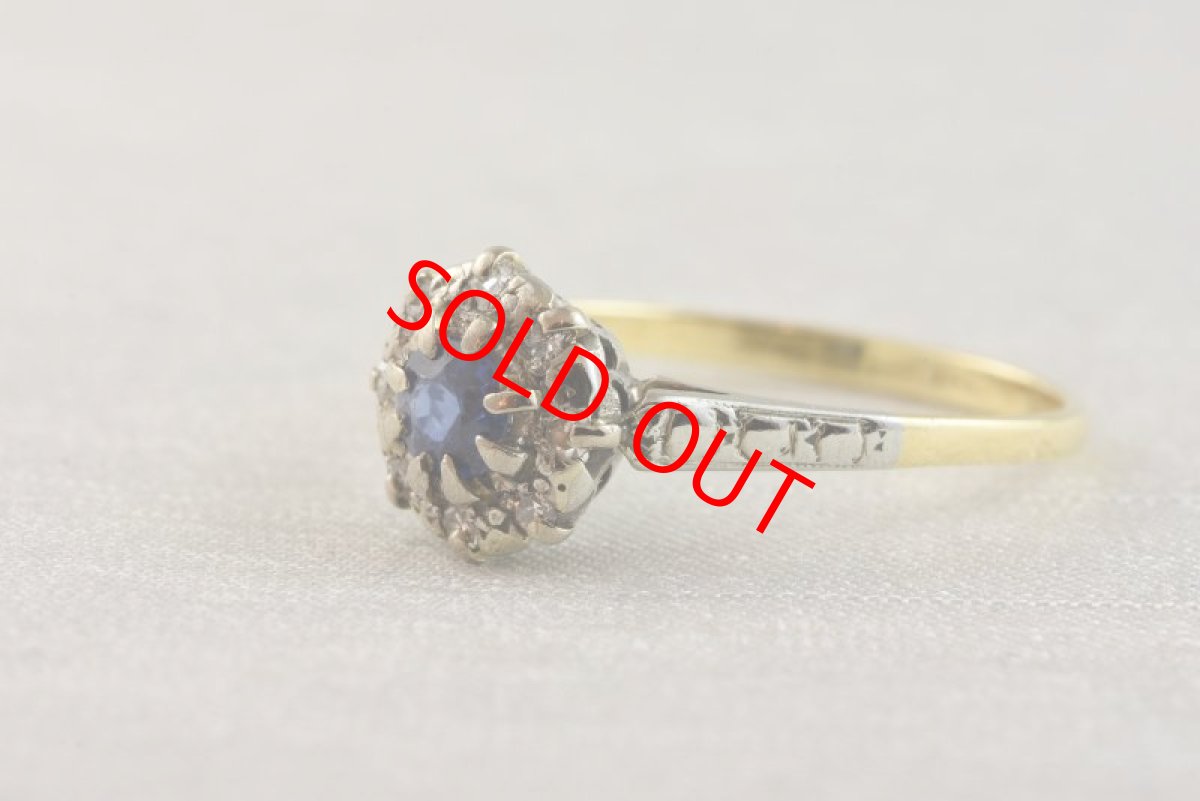 画像2: 18ct,(pt)・サファイア・ダイヤモンドリング (2)