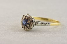 画像2: 18ct,(pt)・サファイア・ダイヤモンドリング (2)