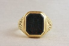 画像1: 4ct,ブラッドストーンインタリオリング (1)