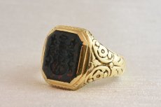 画像2: 4ct,ブラッドストーンインタリオリング (2)