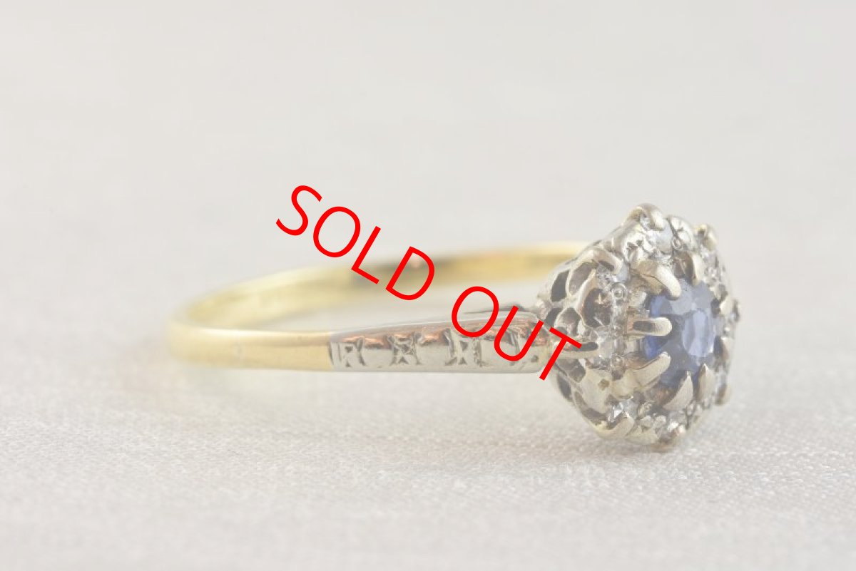 画像5: 18ct,(pt)・サファイア・ダイヤモンドリング (5)