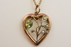 画像1: GOLD,ペリドット・パールペンダント (1)